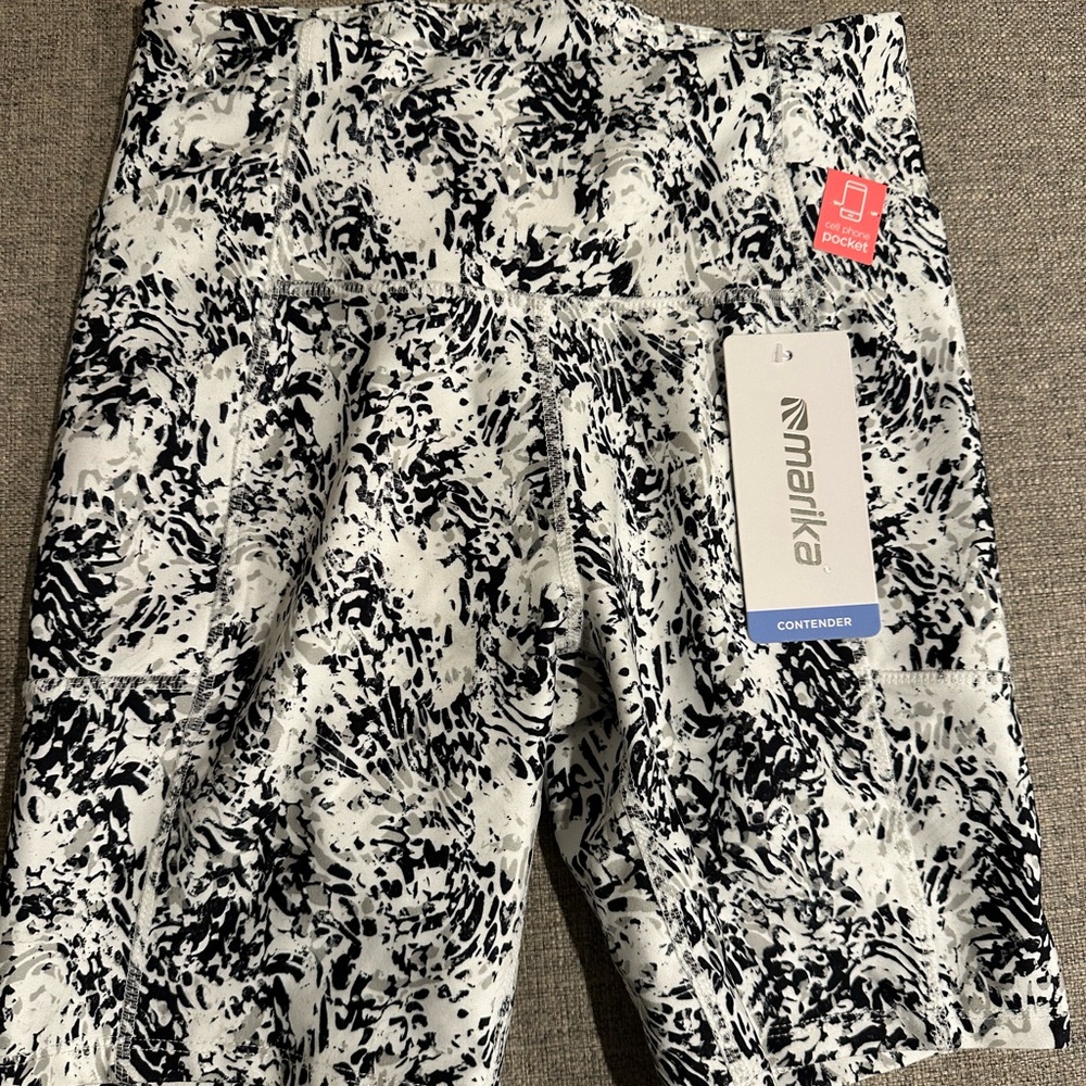 Marika Black and White Spandex Shorts